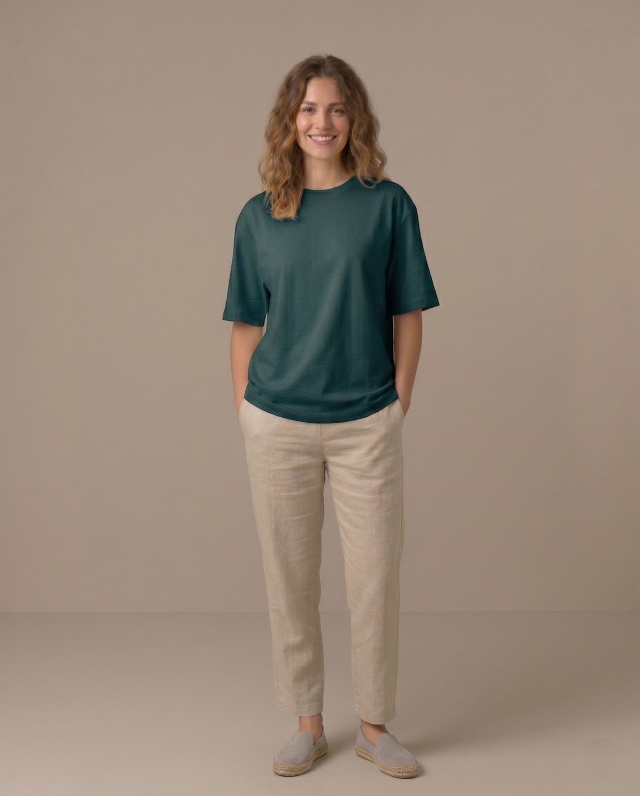 T- SHIRT- OVERSIZED - PEACOCK GREEN