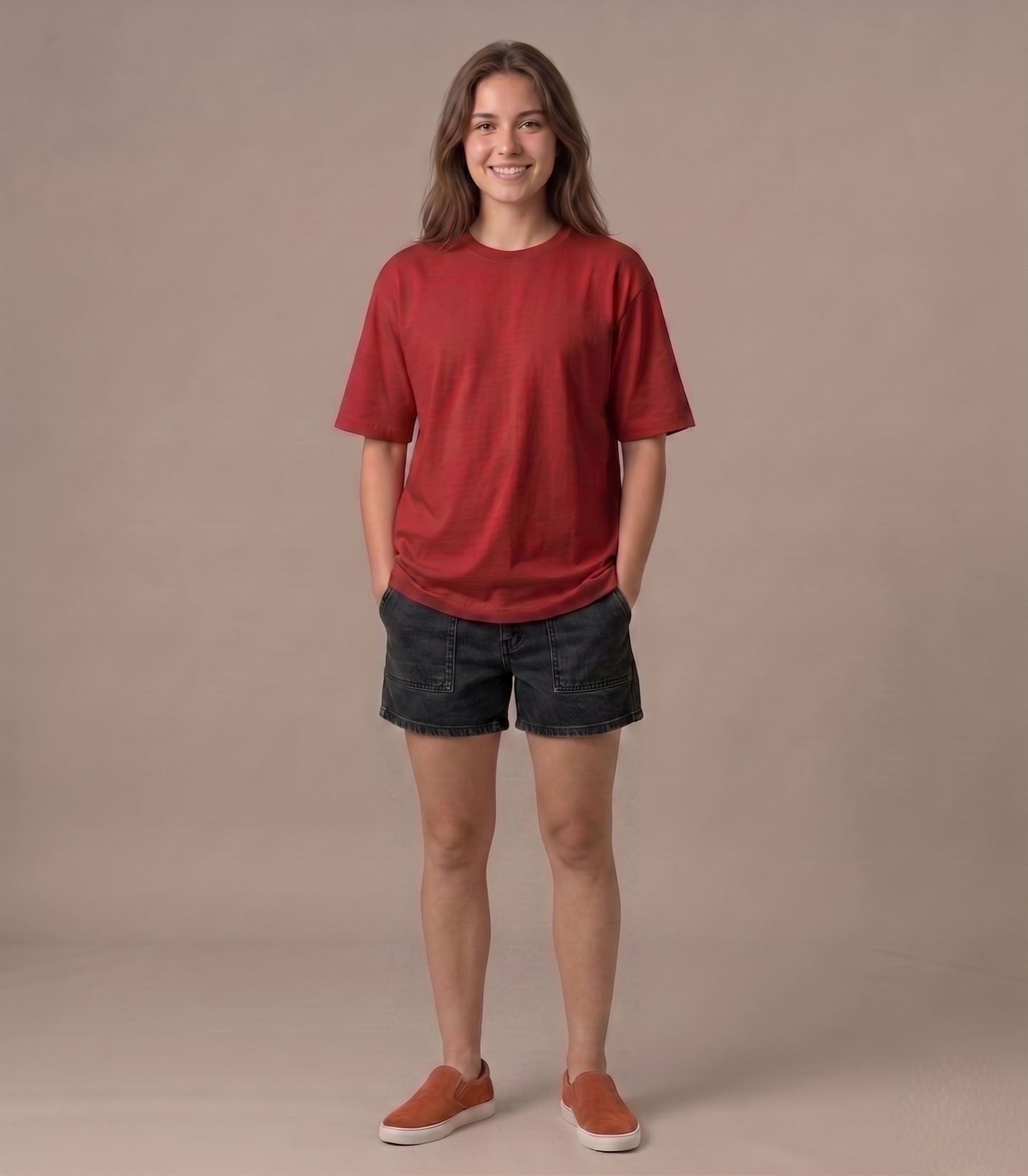 T- SHIRT- OVERSIZED - TERRA COTA